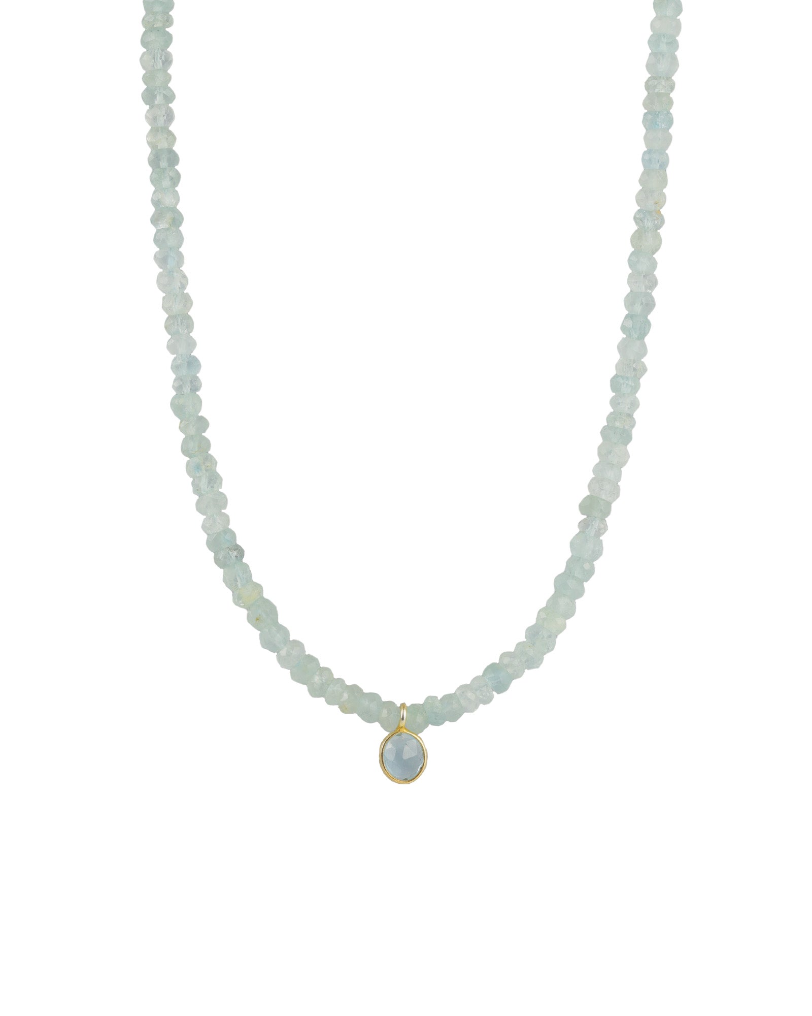 Blue Topaz Drop Aquamarine  Stone Necklace | 4mm 14k Gold Filled, 14k Gold Vermeil, Aquamarine, Blue Topaz