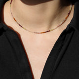 Mix Stone Necklace | 2.5mm 14k Gold Filled, Garnet, Peridot, Quartz