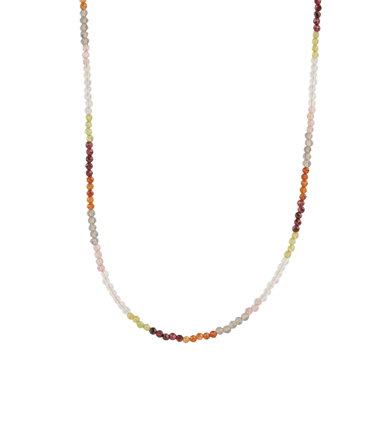 Mix Stone Necklace | 2.5mm 14k Gold Filled, Garnet, Peridot, Quartz