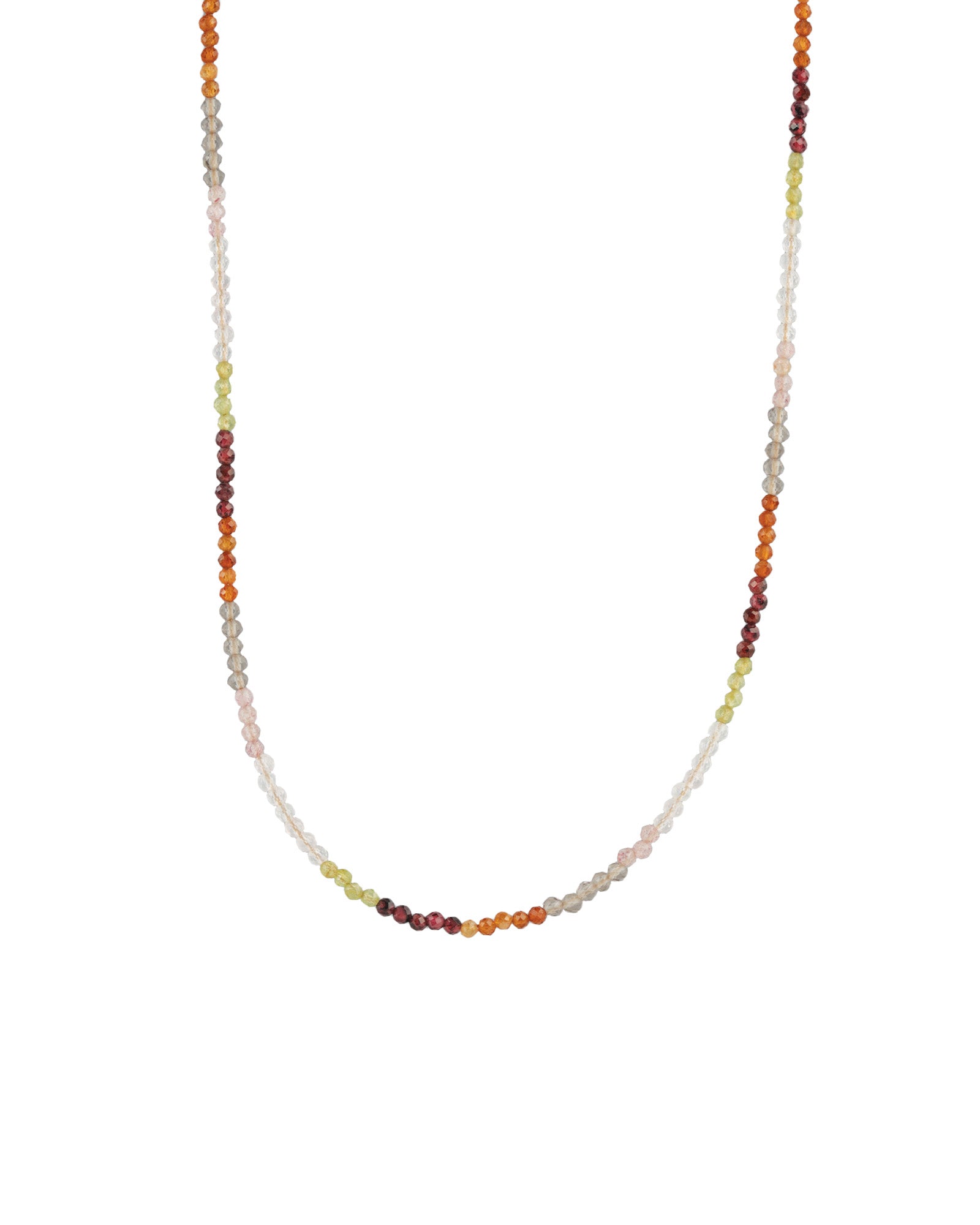 Mix Stone Necklace | 2.5mm 14k Gold Filled, Garnet, Peridot, Quartz