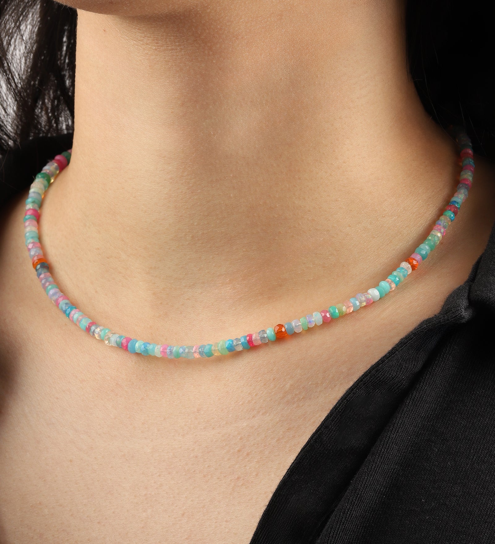 Gem Jar-Mixed Opal Beaded Necklace-Necklaces-Blue Ruby Jewellery-Vancouver Canada