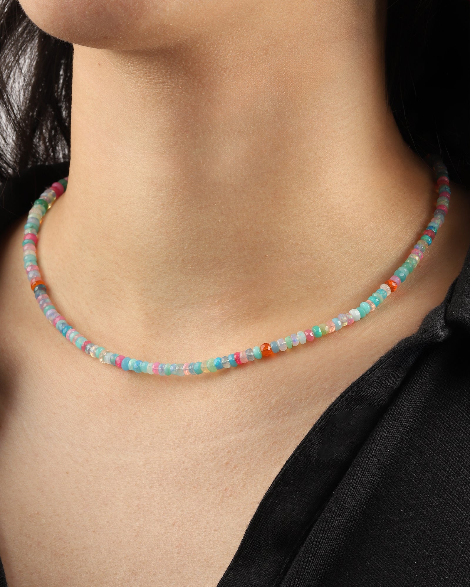 Gem Jar-Mixed Opal Beaded Necklace-Necklaces-Blue Ruby Jewellery-Vancouver Canada