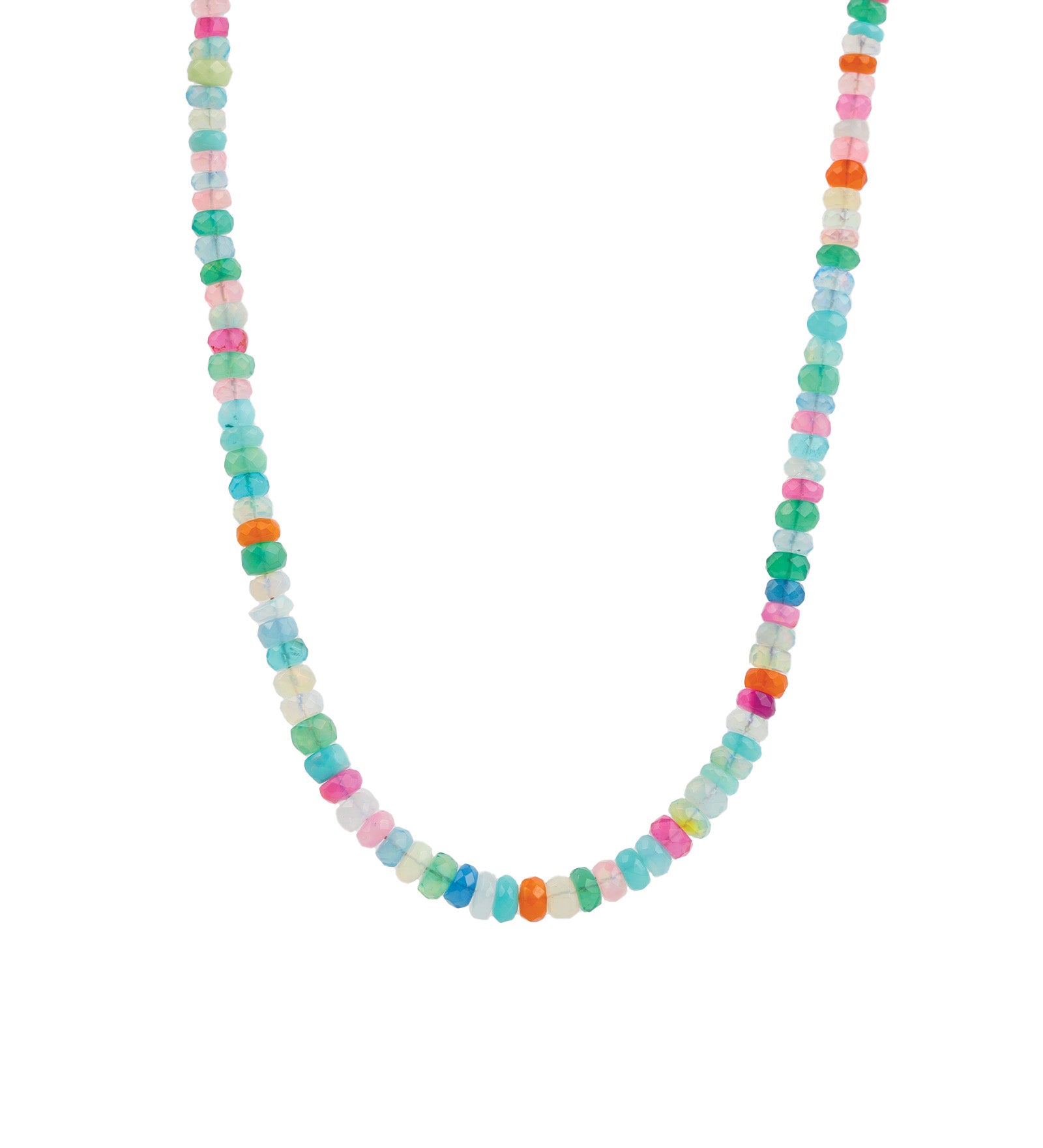 Mixed Opal Beaded Necklace 14k Gold Filled, Multicoloured Opal