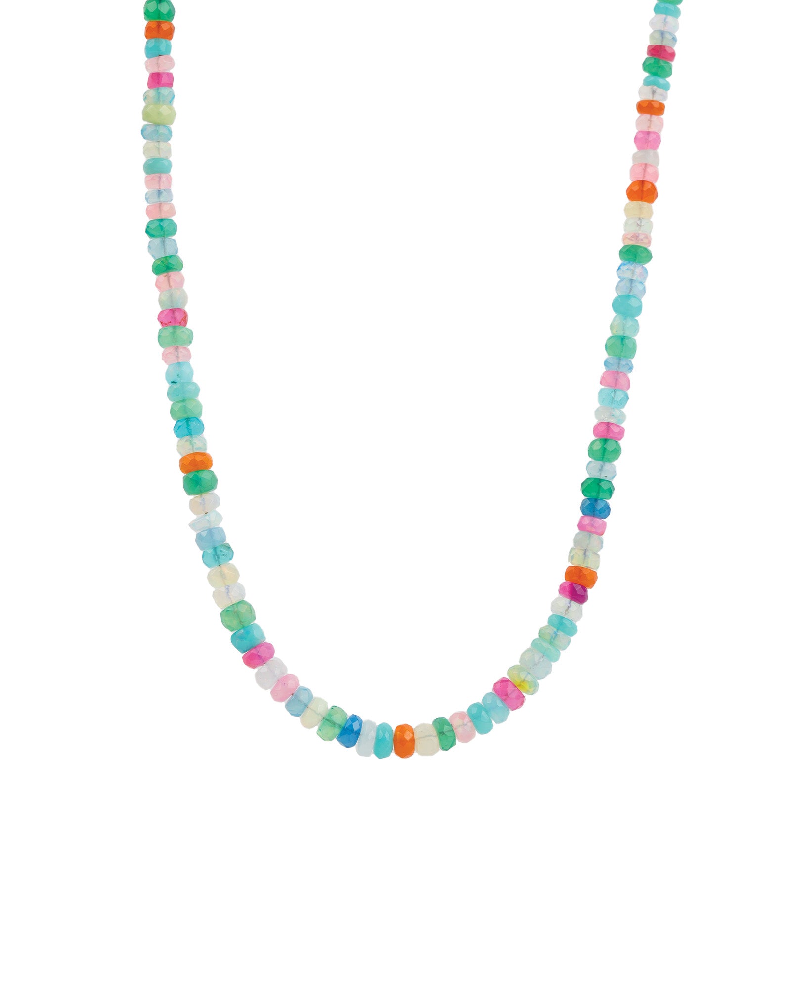 Mixed Opal Beaded Necklace 14k Gold Filled, Multicoloured Opal