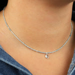 Gem Jar-Blue Zircon & Aquamarine Charm Beaded Necklace-Necklaces-Blue Ruby Jewellery-Vancouver Canada