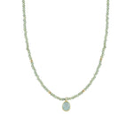 Green Apatite & Grandidierite Charm Beaded Necklace 14k Gold Filled,
Green Apatite, Grandidierite