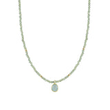 Green Apatite & Grandidierite Charm Beaded Necklace 14k Gold Filled,
Green Apatite, Grandidierite