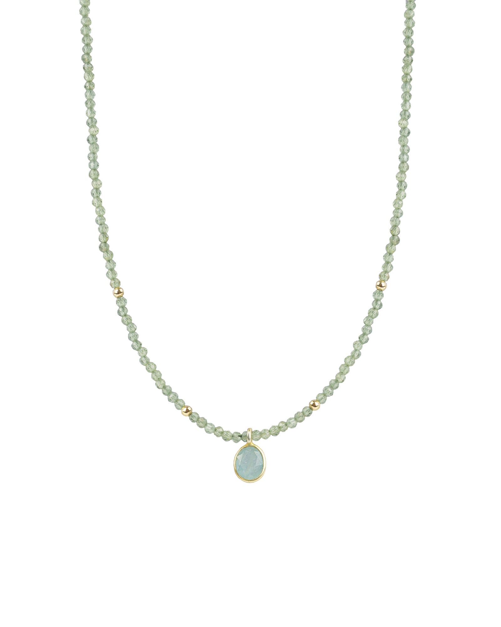 Green Apatite & Grandidierite Charm Beaded Necklace 14k Gold Filled,
Green Apatite, Grandidierite