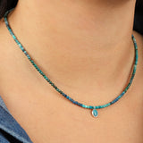 Gem Jar-Chrysocolla & Turquoise Charm Beaded Necklace-Necklaces-Blue Ruby Jewellery-Vancouver Canada