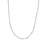 White Zircon Beaded Necklace 14k Gold Filled, White Zircon