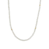 White Zircon Beaded Necklace 14k Gold Filled, White Zircon