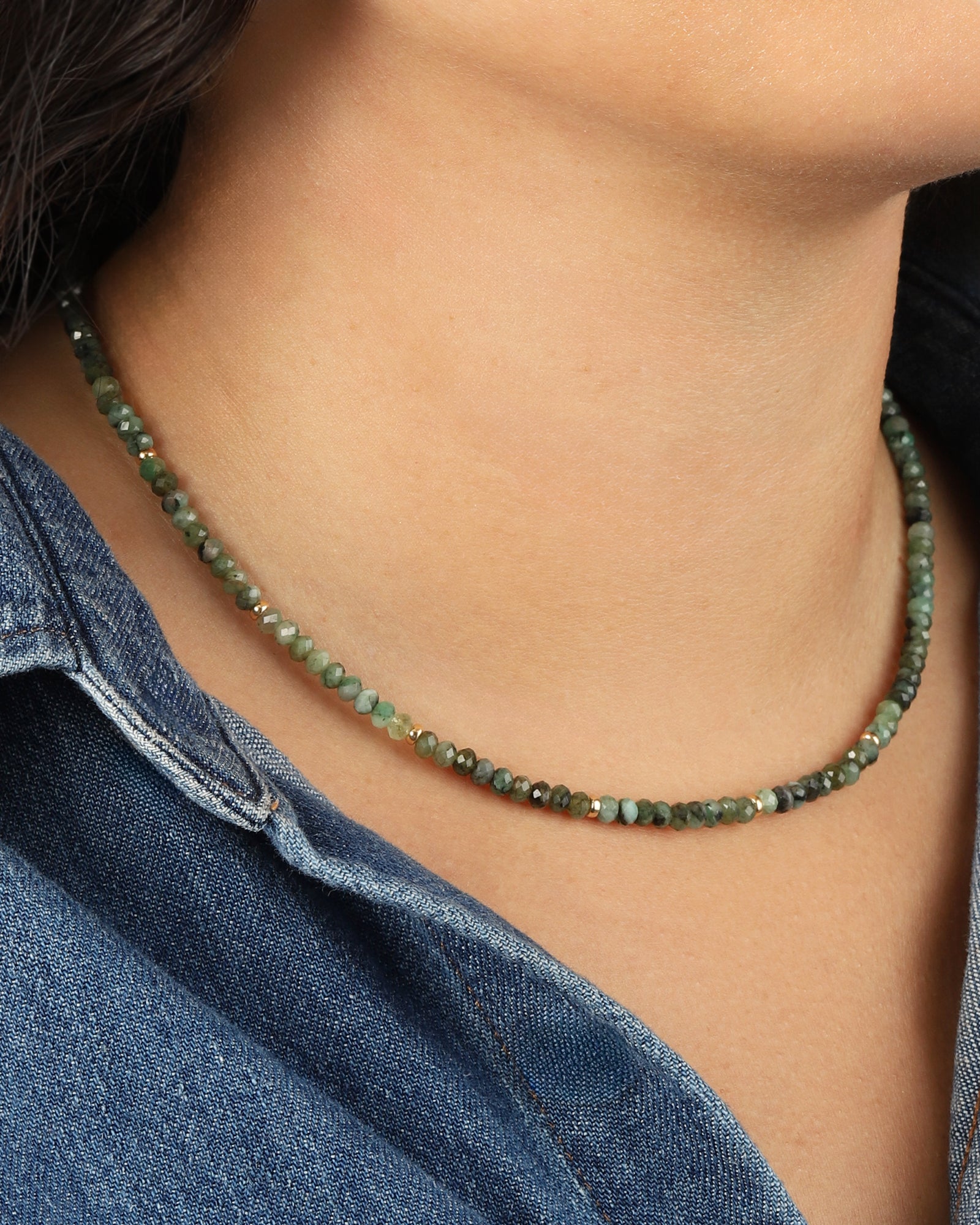 Gem Jar-Emerald Beaded Necklace-Necklaces-Blue Ruby Jewellery-Vancouver Canada