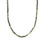 Emerald Beaded Necklace 14k Gold Filled, Emerald