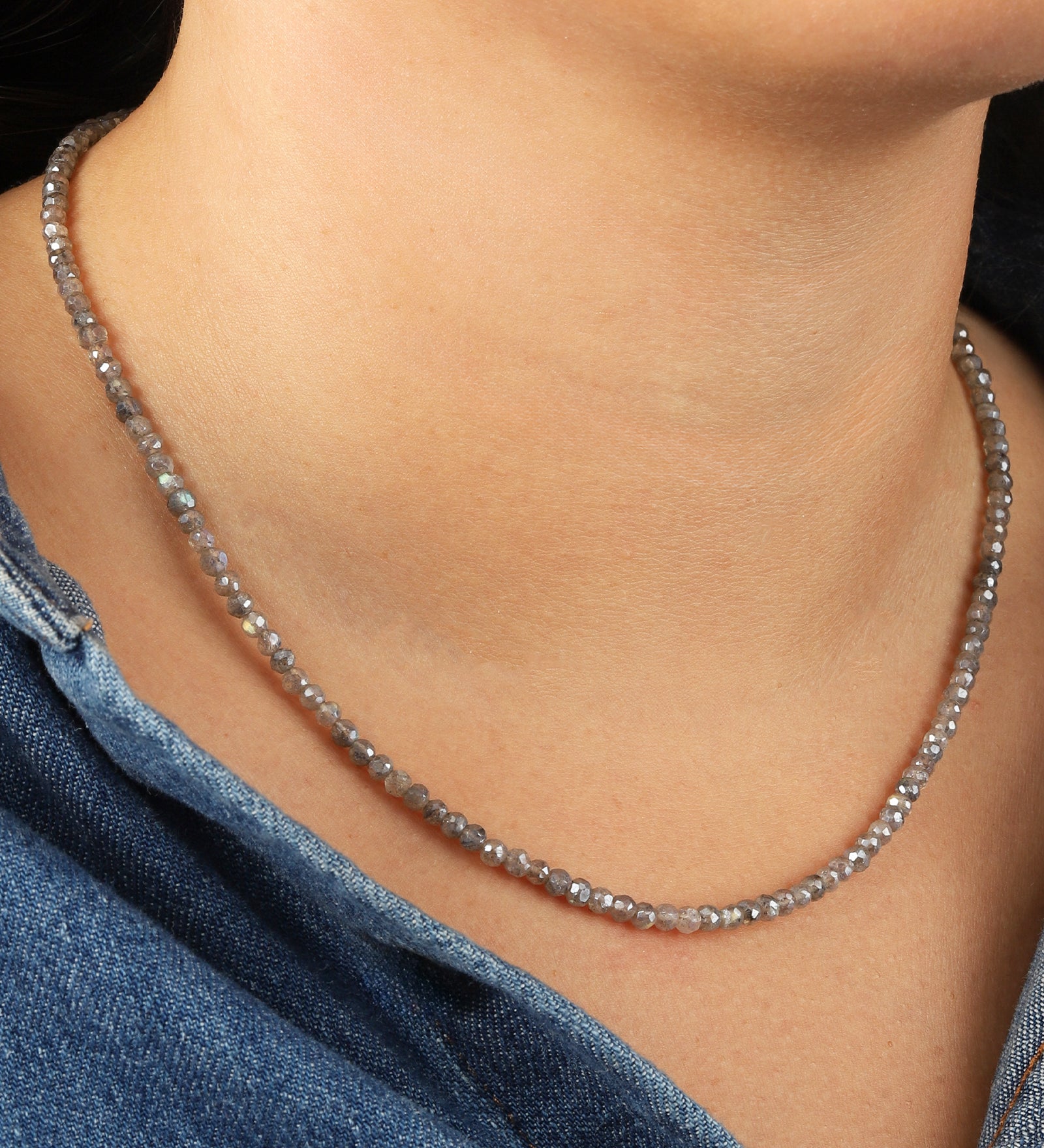 Gem Jar-Mystic Labradorite Beaded Necklace-Necklaces-Blue Ruby Jewellery-Vancouver Canada