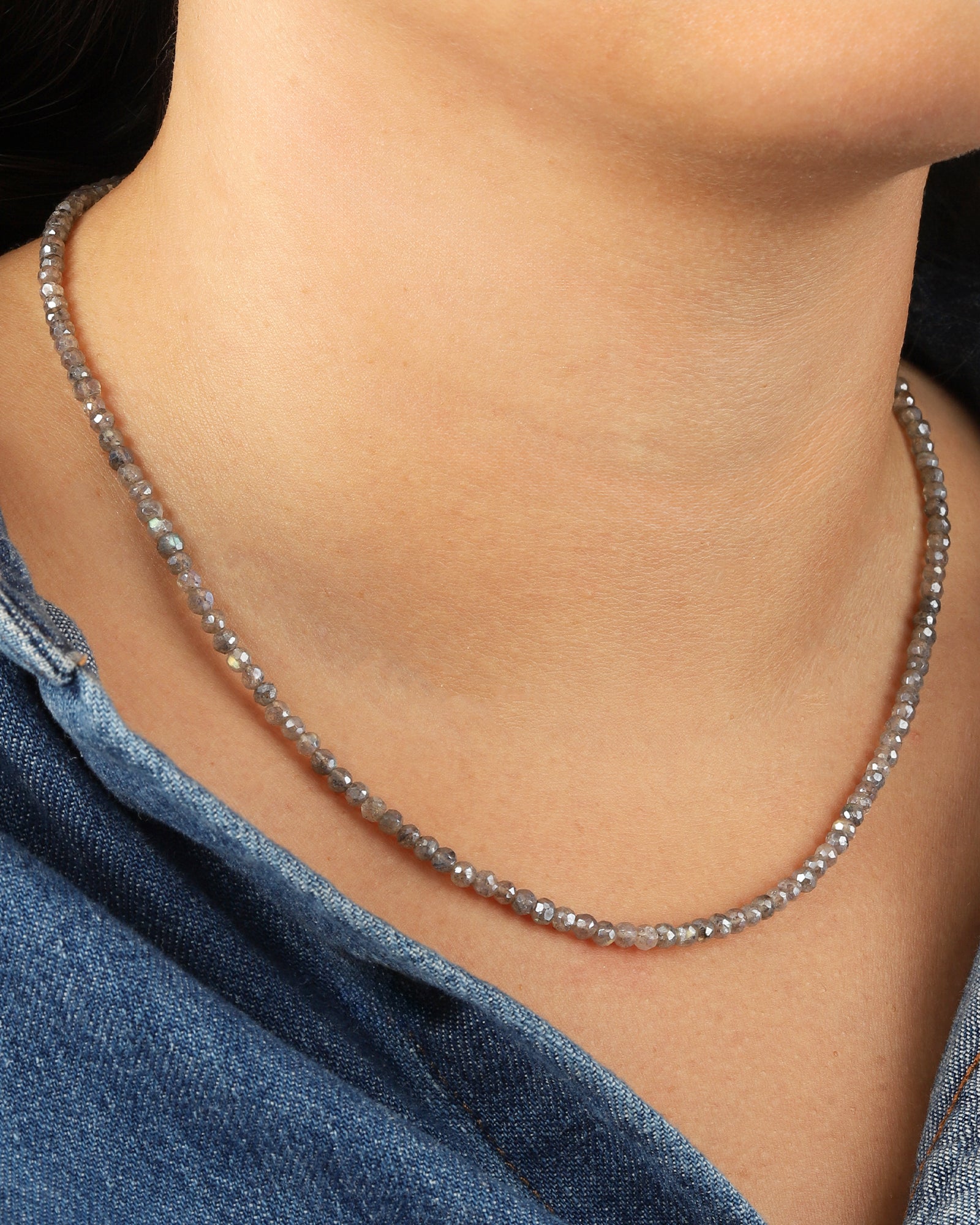 Gem Jar-Mystic Labradorite Beaded Necklace-Necklaces-Blue Ruby Jewellery-Vancouver Canada