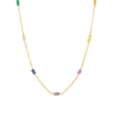 Gem Jar-Three Stone Station Necklace-Necklaces-14k Gold Filled, Multi-Blue Ruby Jewellery-Vancouver Canada