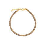Smoky Quartz Rondelle Bracelet | 3mm 14k Gold Filled, Smokey Quartz