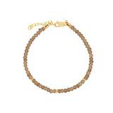 Smoky Quartz Rondelle Bracelet | 3mm 14k Gold Filled, Smokey Quartz