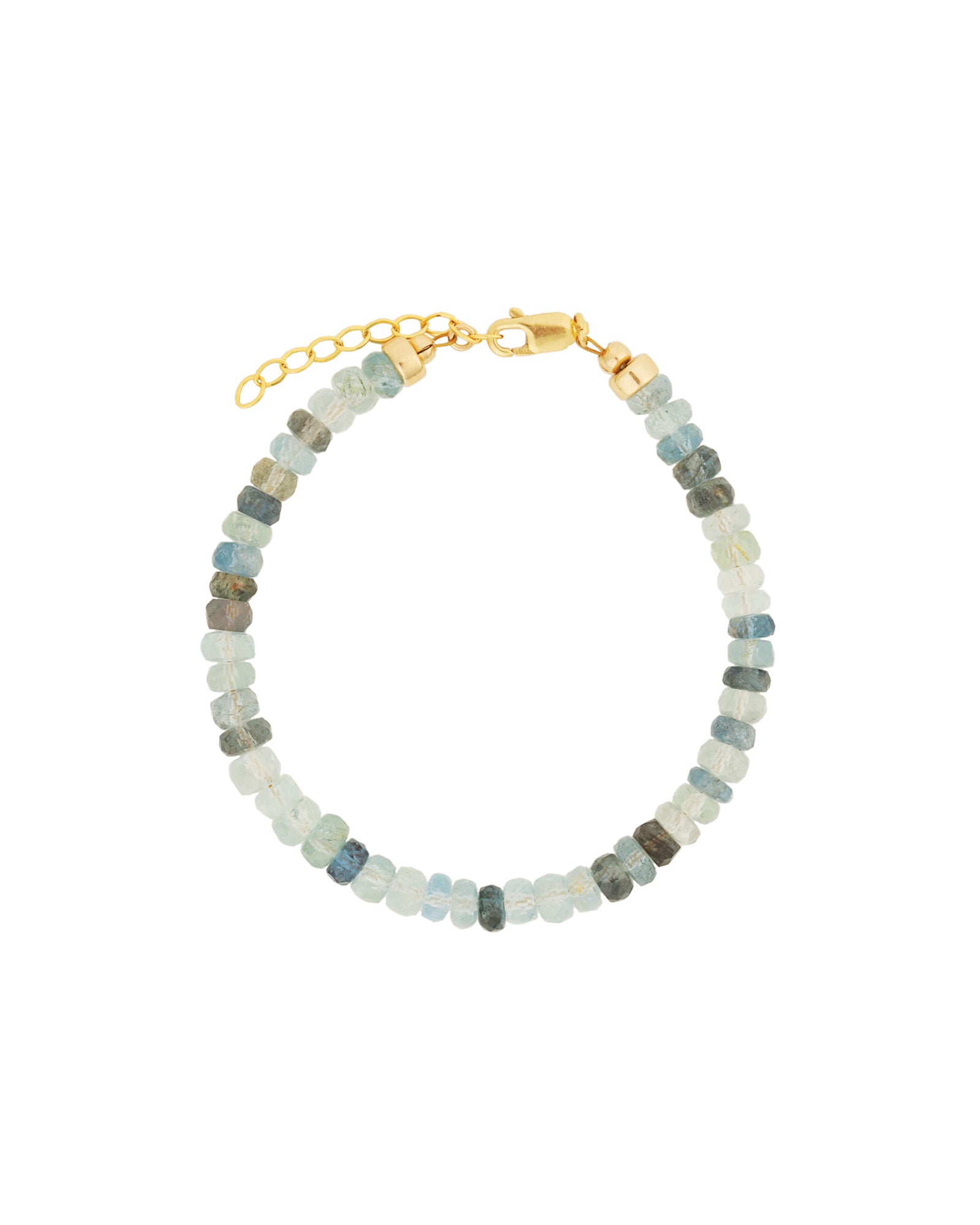 Moss Aquamarine Bracelet | 5mm 14k Gold Filled, Moss Aquamarine