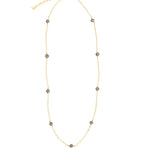 Labradorite Station Necklace 14k Gold Filled, Labradorite