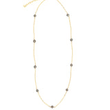 Labradorite Station Necklace 14k Gold Filled, Labradorite