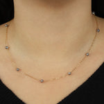 Labradorite Station Necklace 14k Gold Filled, Labradorite