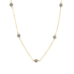 Labradorite Station Necklace 14k Gold Filled, Labradorite