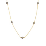Labradorite Station Necklace 14k Gold Filled, Labradorite