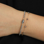 Labradorite Station Bracelet 14k Gold Filled, Labradorite