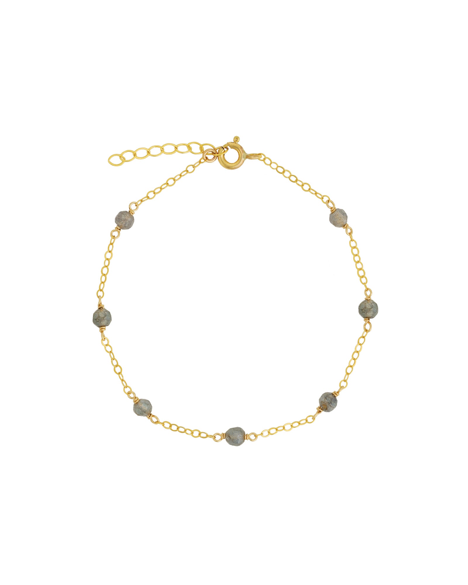 Labradorite Station Bracelet 14k Gold Filled, Labradorite