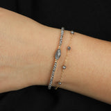 Beaded Labradorite Station Bracelet 14k Gold Filled, Labradorite