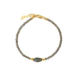 Beaded Labradorite Station Bracelet 14k Gold Filled, Labradorite