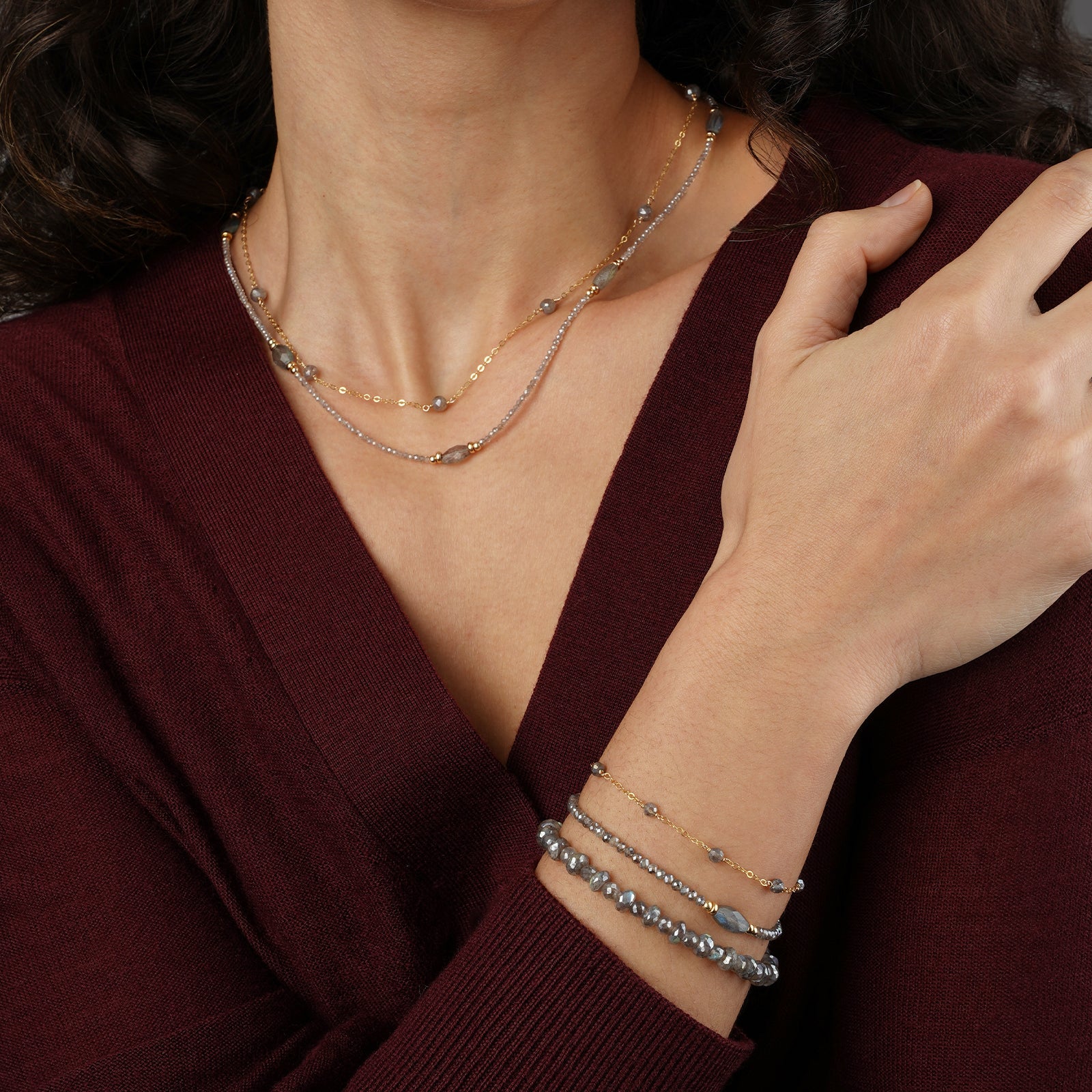 Gem Jar-Mixed Labradorite Faceted Bracelet-Necklaces-Blue Ruby Jewellery-Vancouver Canada