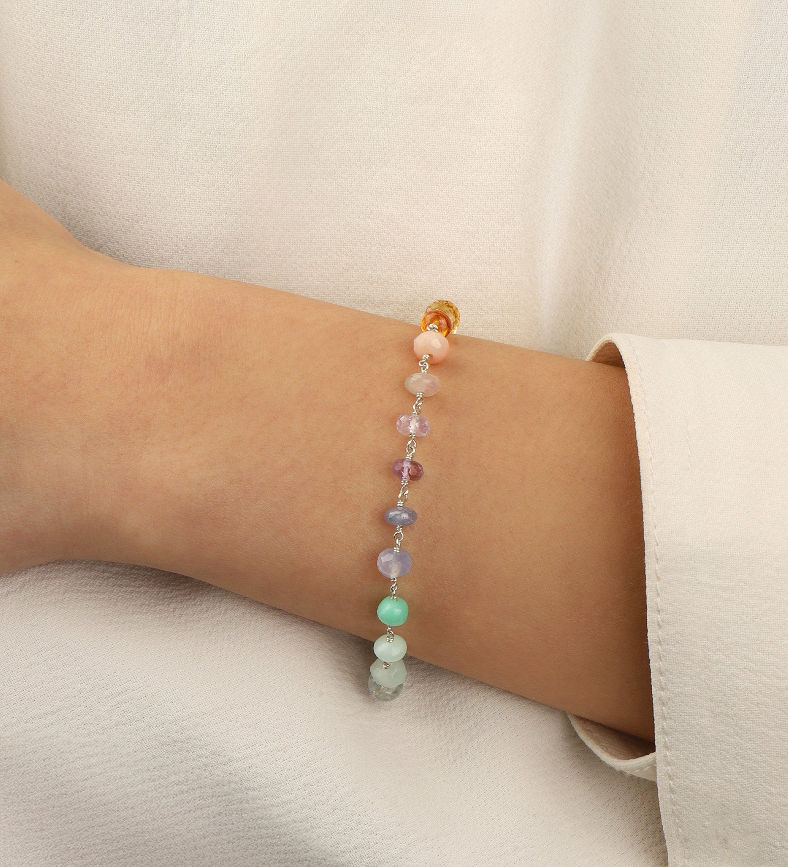 Gem Jar-Mixed Stone Chain Bracelet-Bracelets-Blue Ruby Jewellery-Vancouver Canada