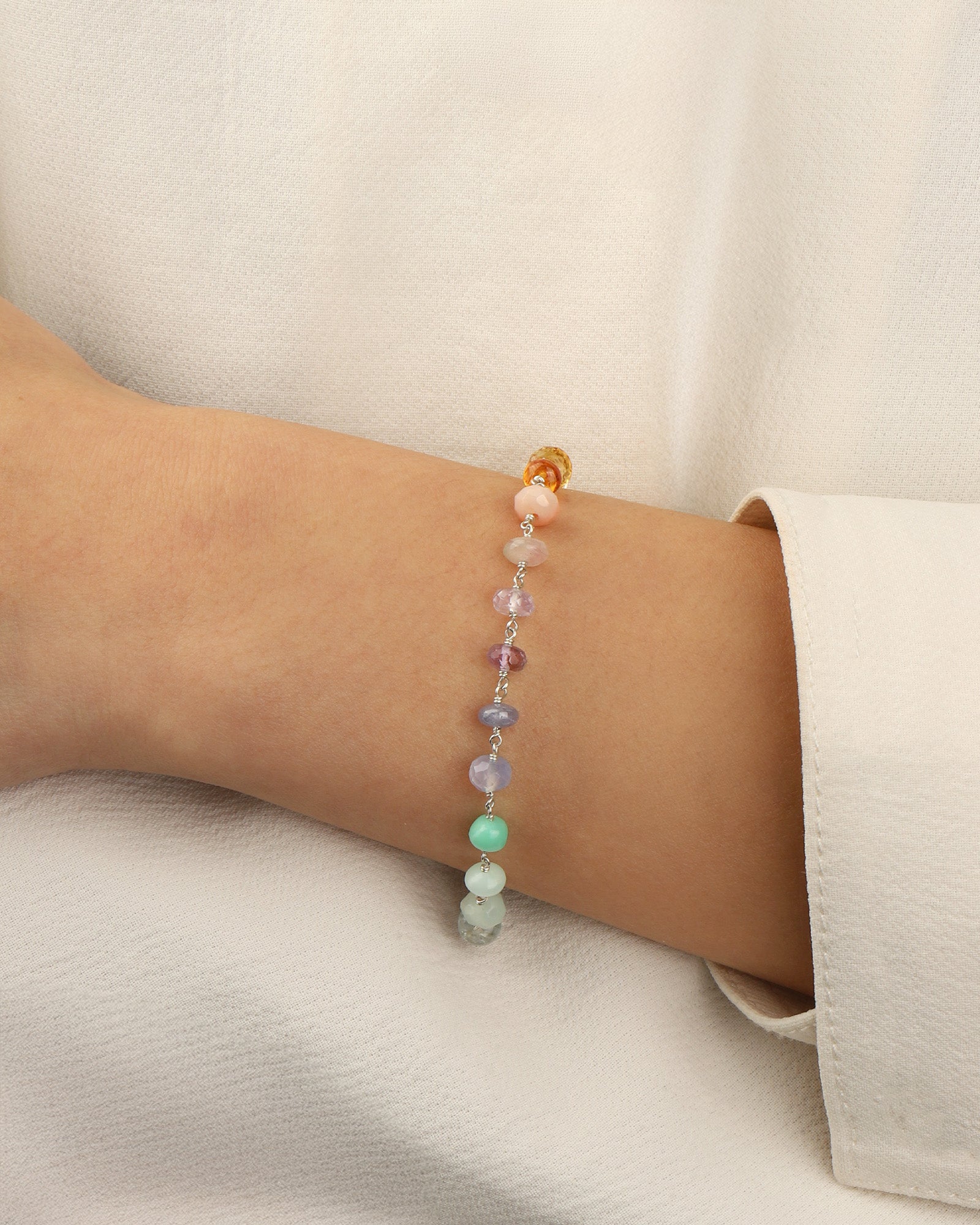Gem Jar-Mixed Stone Chain Bracelet-Bracelets-Blue Ruby Jewellery-Vancouver Canada