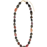 Faceted Watermelon Tourmaline Beaded Necklace