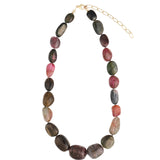 Watermelon Tourmaline Nugget Beaded Necklace