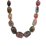Watermelon Tourmaline Nugget Beaded Necklace