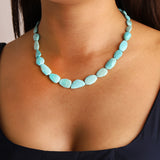 Faceted Sleeping Beauty Turquoise Beaded Necklace