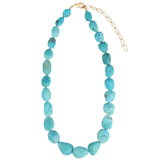 Faceted Sleeping Beauty Turquoise Nugget Beaded Necklace
