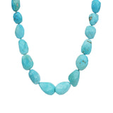 Faceted Sleeping Beauty Turquoise Nugget Beaded Necklace