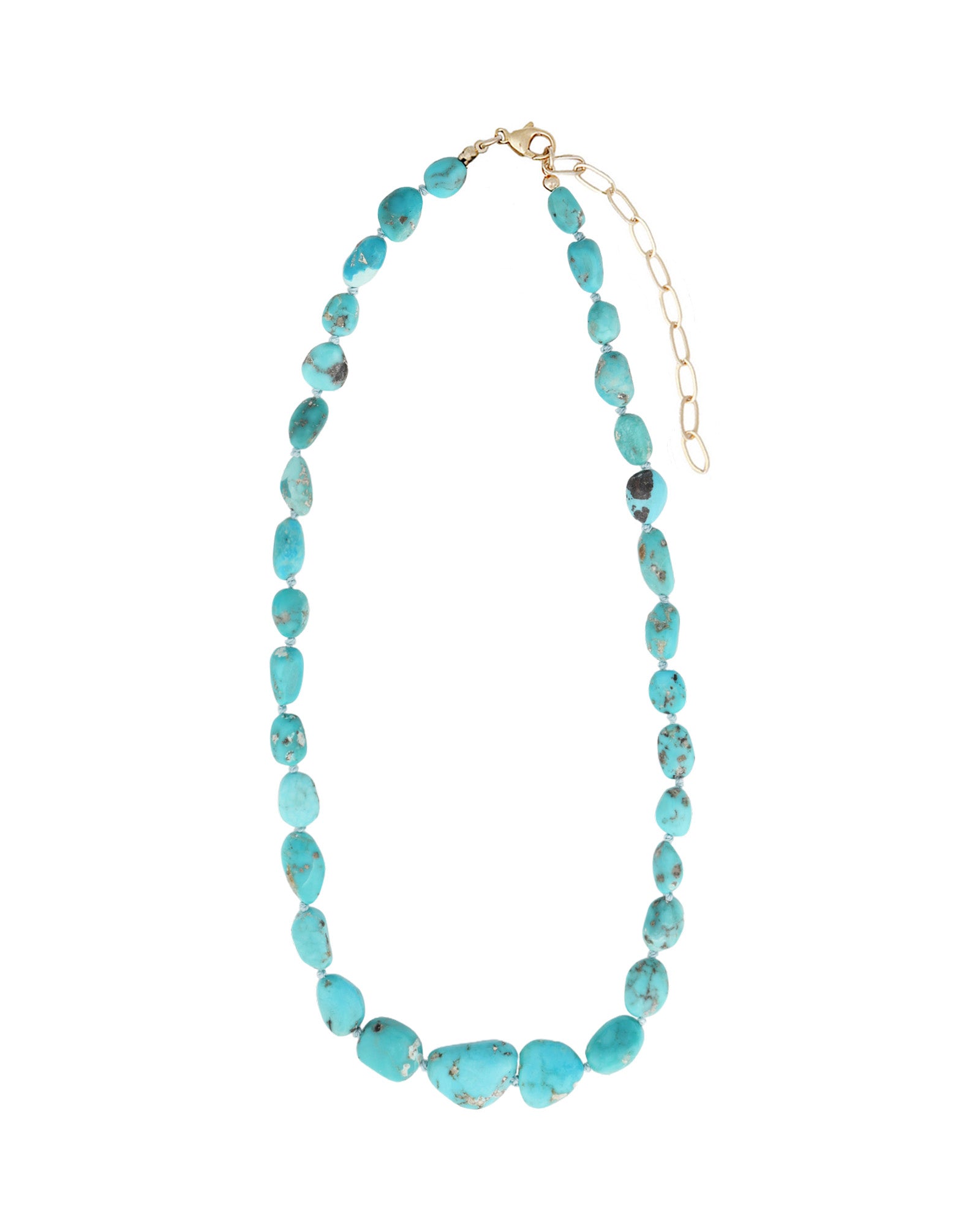 Gem Jar-Turquoise Nugget Beaded Necklace-Necklaces-Blue Ruby Jewellery-Vancouver Canada