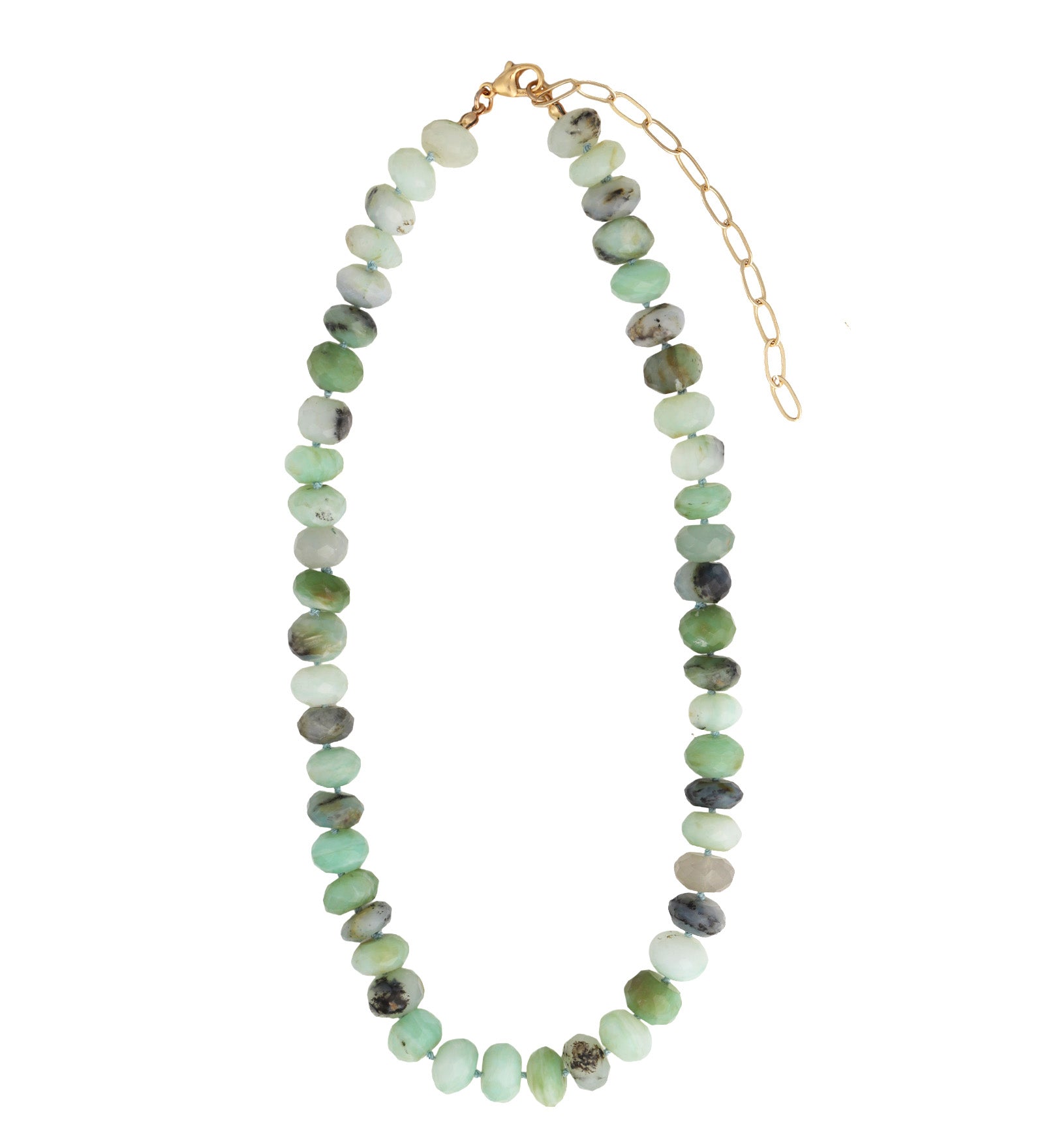 Gem Jar-Faceted Peruvian Opal Rondelle Beaded Necklace | 10.5mm-Necklaces-Blue Ruby Jewellery-Vancouver Canada