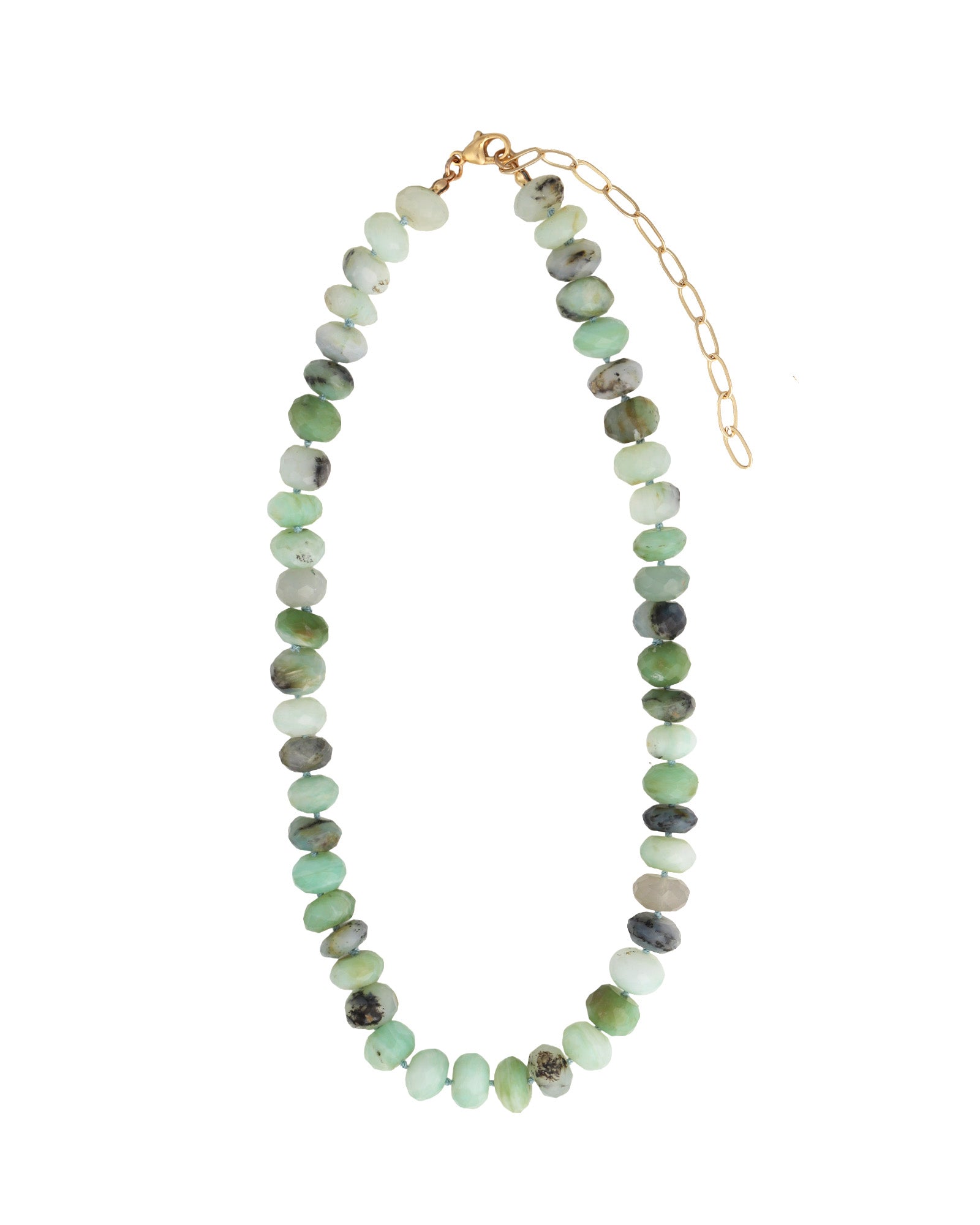 Gem Jar-Faceted Peruvian Opal Rondelle Beaded Necklace | 10.5mm-Necklaces-Blue Ruby Jewellery-Vancouver Canada
