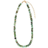 Faceted Chrysoprase Rondelle Beaded Necklace | 8.5mm