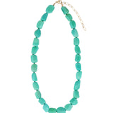 Faceted Chrysoprase Nugget Beaded Necklace