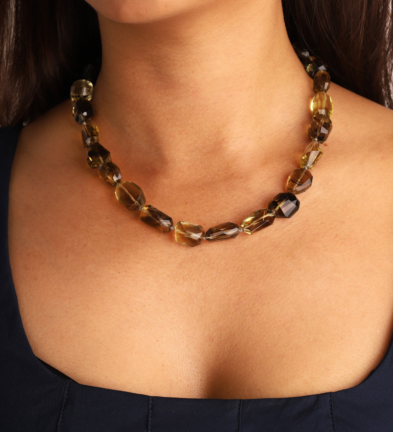Gem Jar-Faceted Lemon Quartz Beaded Necklace-Necklaces-Blue Ruby Jewellery-Vancouver Canada