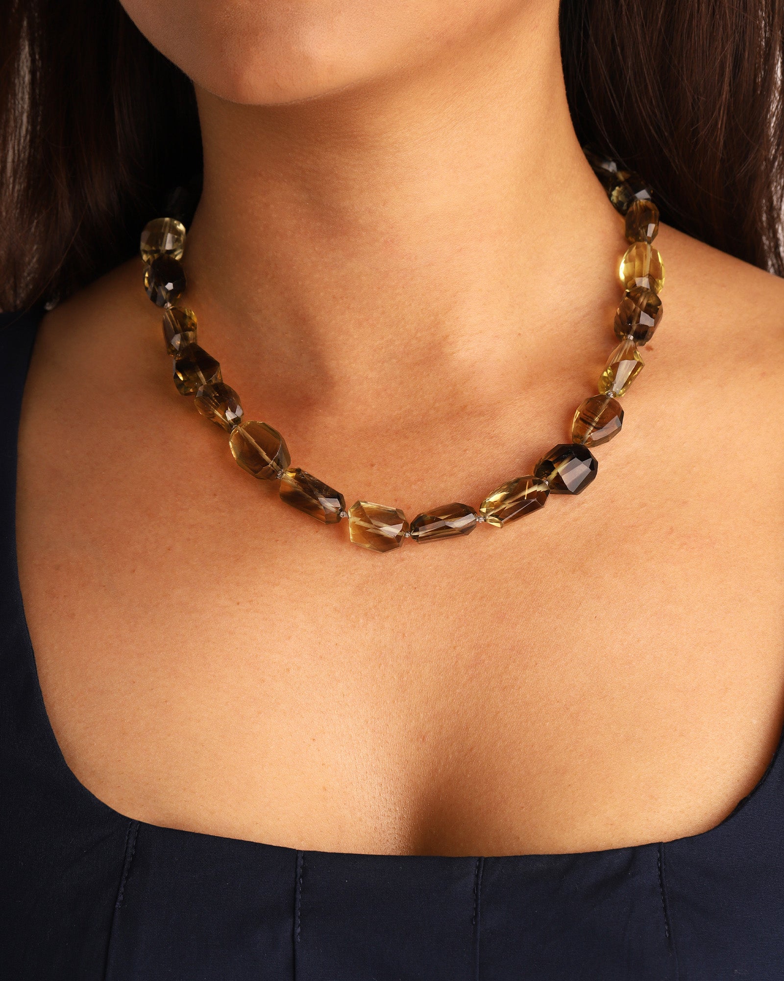 Gem Jar-Faceted Lemon Quartz Beaded Necklace-Necklaces-Blue Ruby Jewellery-Vancouver Canada
