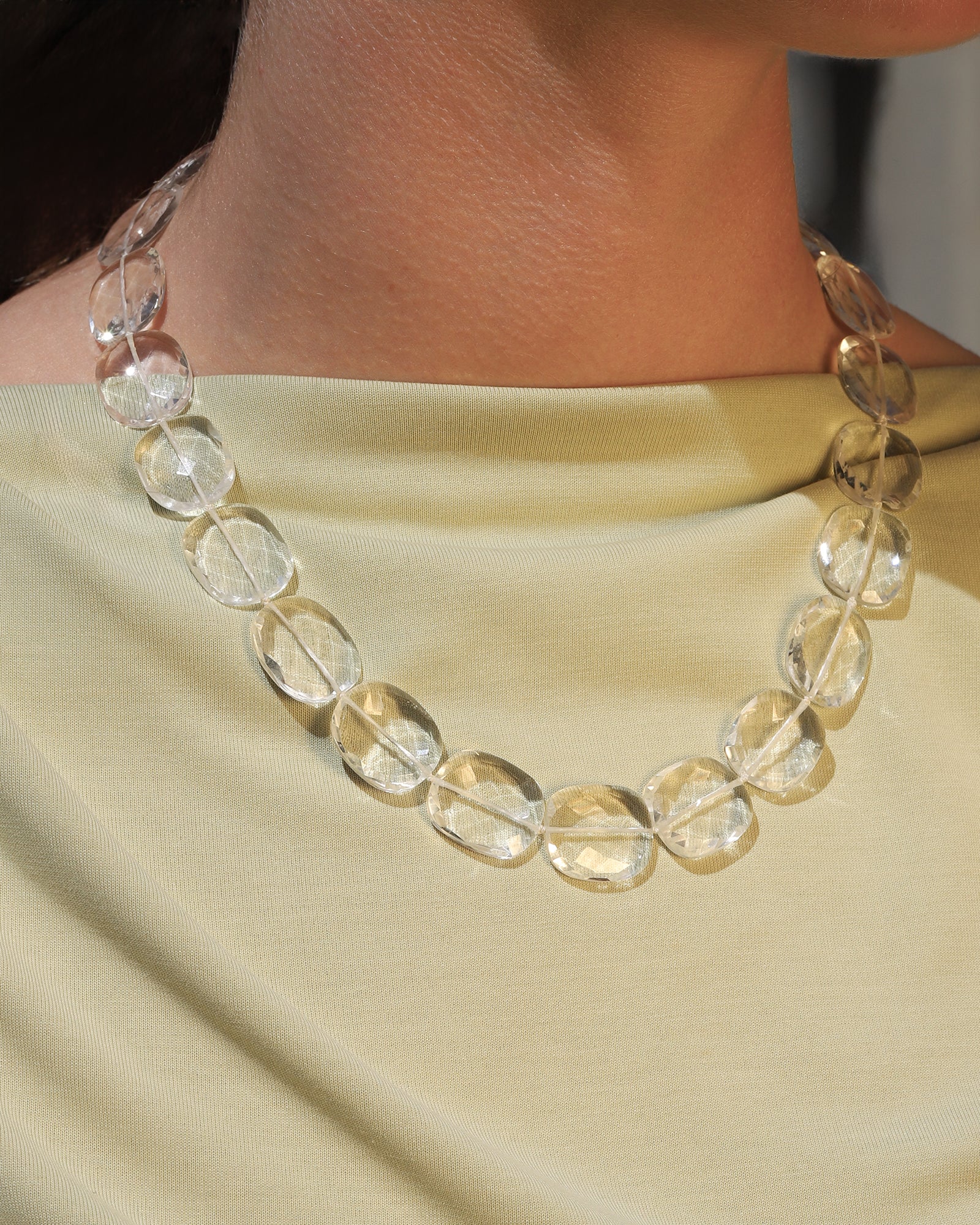Gem Jar-Faceted Crystal Quartz Beaded Necklace-Necklaces-Blue Ruby Jewellery-Vancouver Canada