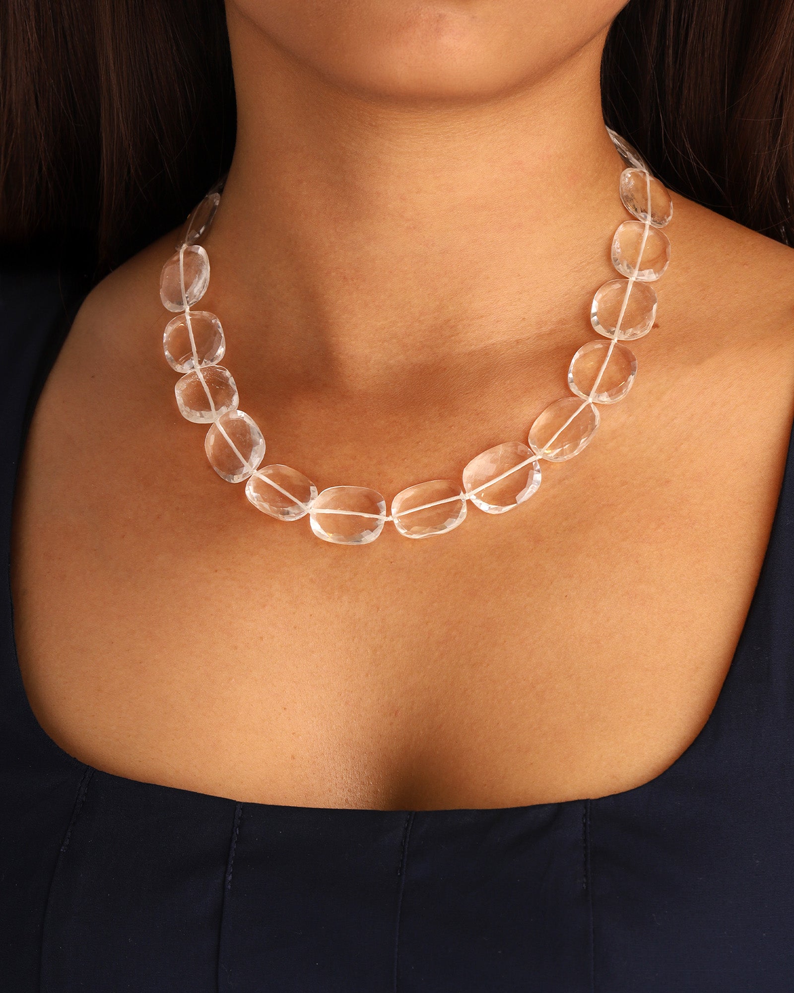 Gem Jar-Faceted Crystal Quartz Beaded Necklace-Necklaces-Blue Ruby Jewellery-Vancouver Canada